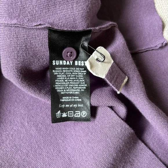 Aritzia Sunday Best Ralph Bodycon Long Sleeve Polo Mini Dress Violet Haze Size M - Picture 5 of 6